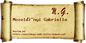 Mozolányi Gabriella névjegykártya