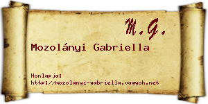 Mozolányi Gabriella névjegykártya